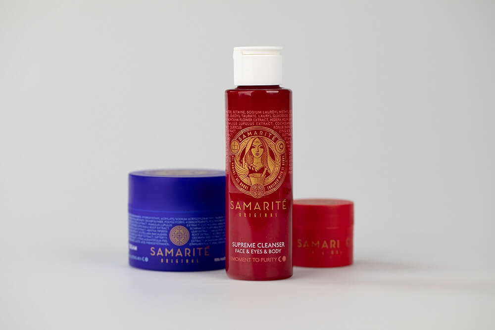 Samarite Ideal Set ZESTAW Żel dla oczyszczenia 100 ml + Balsam do ciała i twarzy - mini 15 ml + Odmładzający krem 45 ml