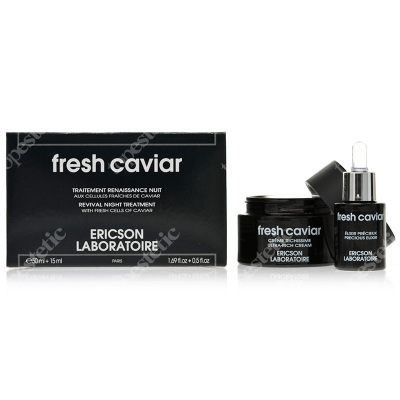 Ericson Laboratoire Fresh Caviar Revival Night Treatment ZESTAW Odżywczy krem 50 ml + Kawiorowy eliksir 15 ml
