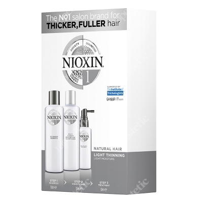 Nioxin System 1 ZESTAW pielęgnacyjny przeciw wypadaniu (włosy naturalne, cienkie, lekko przerzedzone) 150, 150, 50 ml