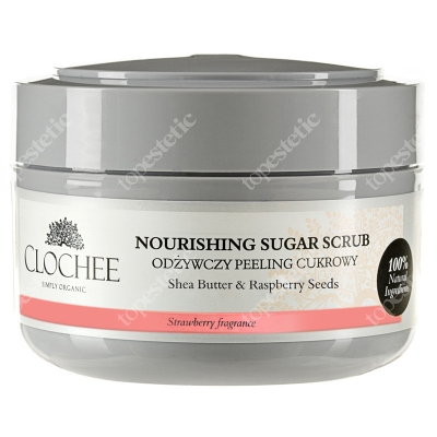Clochee Nourishing Sugar Scrub Odżywczy peeling cukrowy z pestkami malin - truskawka 250 ml