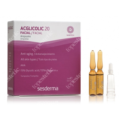 Sesderma Acglicolic 20 Ampułki o silnym działaniu przeciwstarzeniowym 5 x 2 ml