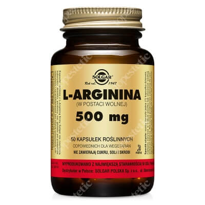 Solgar L-Arginina 500 mg W postaci wolnej 50 kaps.