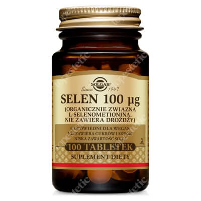 Solgar Selen 100 µg Nie zawiera drożdży 100 tabletek