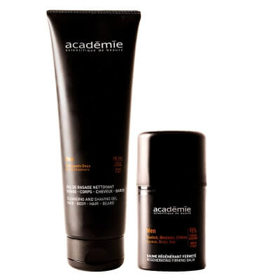 Academie Men Care ZESTAW Regenerujący balsam ujędrniający 50 ml + Żel do golenia i mycia ciała oraz włosów 250 ml