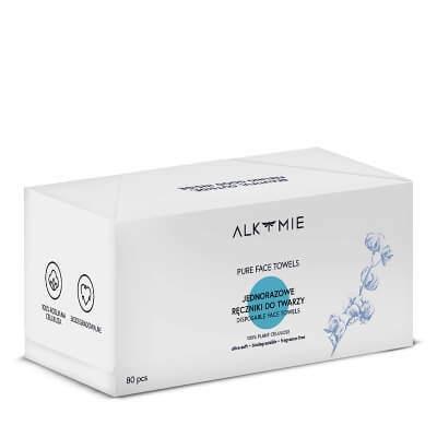 Alkmie Pure Face Towels White Box Jednorazowe ręczniki do twarzy 80 szt