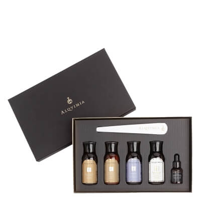 Alqvimia Magia Spokoju I Medytacja ZESTAW Olej do ciała 30 ml + Eliksir 30 ml + Peeling 30 ml + Żel pod prysznic 30 ml + Olejek 5 ml