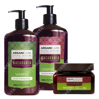 Arganicare Macadamia For Dry Hair Set ZESTAW Szampon 400 ml + Odżywka 400 ml + Maska 350 ml