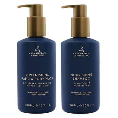 Aromatherapy Associates Body And Hair ZESTAW Aromaterapeutyczne mydło w płynie 300 ml + Odżywczy szampon 300 ml