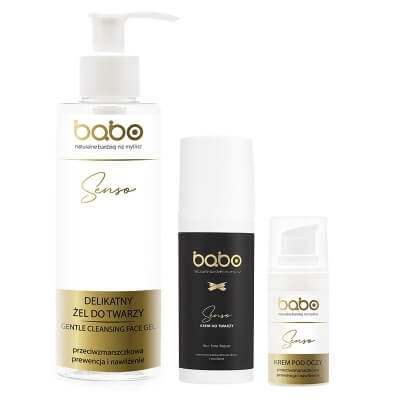 Babo Senso Care ZESTAW Krem do twarzy 50 ml + Żel do mycia twarzy 200 ml + Krem pod oczy 15 ml