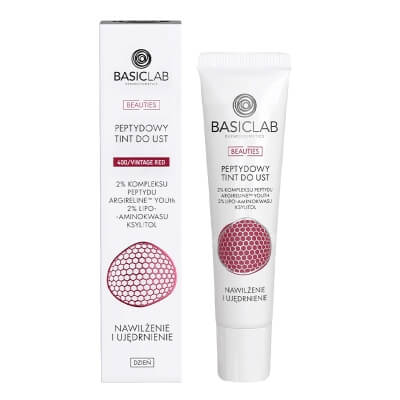 BasicLab Nawilżenie i Ujędrnienie Peptydowy tint do ust (kolor 400/Vintage Red) 15 ml