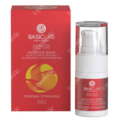 BasicLab Odnowa i Stymulacja Serum 0,3% retinolu, 3% witaminy C i koenzymem Q10, 15 ml