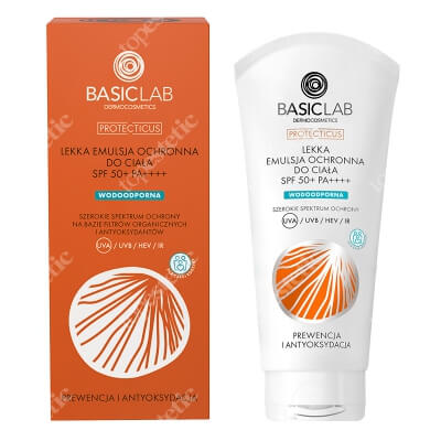 BasicLab Prewencja i Antyoksydacja SPF 50+ PA++++ Lekka emulsja ochronna do ciała 100 ml