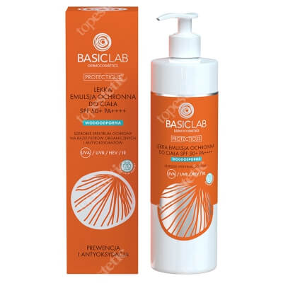 BasicLab Prewencja i Antyoksydacja SPF 50+ PA++++ Lekka emulsja ochronna do ciała 300 ml