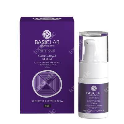 BasicLab Redukcja i Stymulacja Korygujące serum z 0,05% retinalem, witaminą C i fitosfingozyną 15 ml