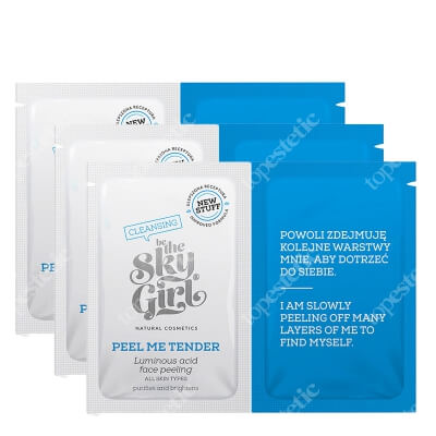 Be The Sky Girl Peel Me Tender Peeling ZESTAW Rozświetlający peeling kwasowy do twarzy 3 x 2 x 4 g