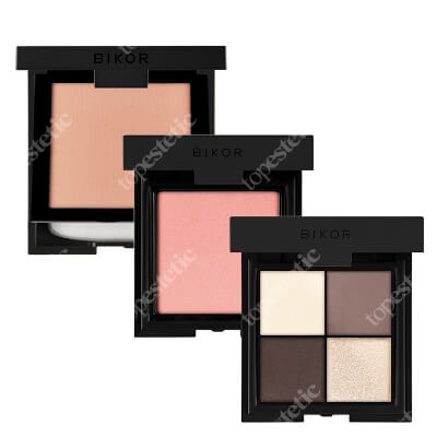 Bikor Favorite Set ZESTAW Puder - N°5 Honey 8 g + Róż - N°5 Sunrise Satined 8 g + Cienie do powiek - N°11 Nature Queen 4x 2g