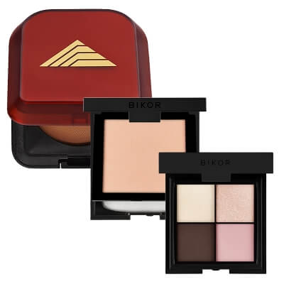 Bikor Make Up Set ZESTAW Puder - N°4 8 g + Bikor Ziemia Egipska 13 g + Cienie do powiek - ​N°4 4x2g