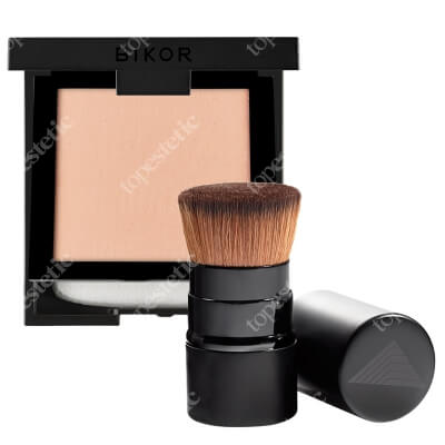 Bikor Oslo Compact Powder N°4 + Brush ZESTAW Puder - Instant awake (jasny miodowy) 8 g + Pędzel do pudru Oslo