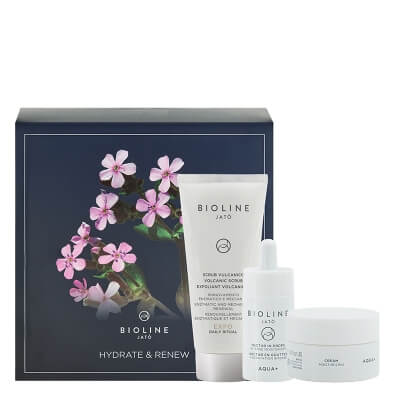 Bioline Jato Hydrate And Renew ZESTAW Peeling 100 ml + Nektar w kroplach Intensywnie nawilżający 30 ml + Krem Nawilżający 50 ml