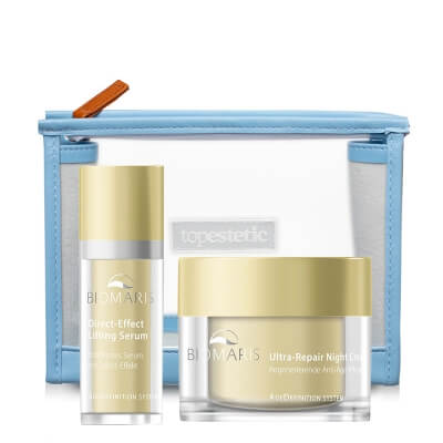 Biomaris Lifting and Repair Night Set ZESTAW Serum ujędrniająco-liftingujące 30 ml + Ultranaprawczy krem na noc do skóry suchej 50 ml + Kosmetyczka 1 szt