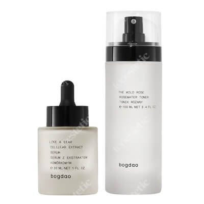 Bogdao Instant Glow 1 ZESTAW Nawilżający tonik różany 100 ml + Nawilżające serum z ekstraktem komórkowym 30 ml