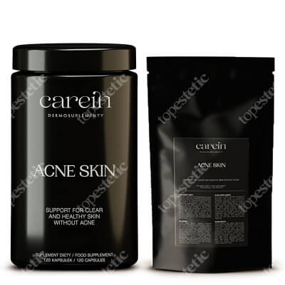 Carein Acne Skin 60 Days ZESTAW Kuracja 60 dni : Czysta skóra bez trądziku 120 kaps + Uzupełnienie 120 kaps