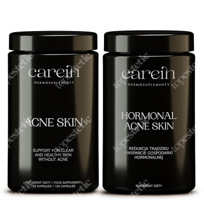 Carein Acne Skin + Hormonal Acne Skin ZESTAW Na trądzik pospolity i hormonalny 120 kaps x 2
