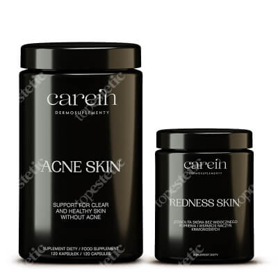 Carein Acne Skin + Redness Skin ZESTAW Na trądzik różowaty 120 kaps + 60 kaps