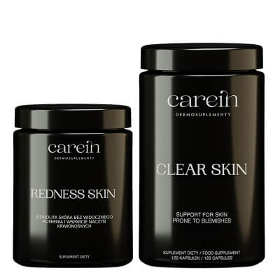 Carein Clear Skin + Redness Skin ZESTAW Suplement diety 120 kaps + Suplement diety 60 kaps