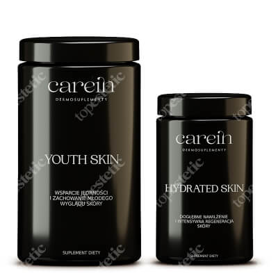 Carein Hydrated Skin + Youth Skin ZESTAW Nawilżona i jędrna skóra 90 kaps + 240 g