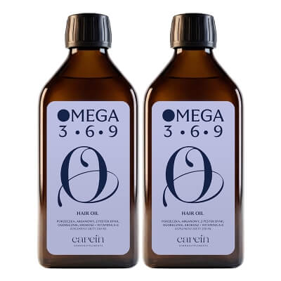Carein Omega 3-6-9 Hair Oil - 50 Day Treatment ZESTAW Olej funkcjonalny dla włosów 250 ml x 2