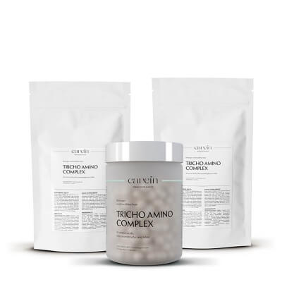 Carein Tricho Amino Complex 90 Days ZESTAW Wzmocnienie cienkich, łamliwych włosów 120 kapsułek + Uzupełnienie 120 kapsułek x 2