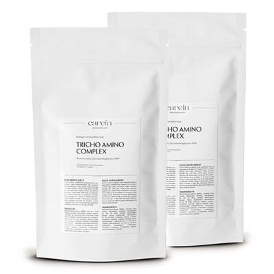 Carein Tricho Amino Complex - Refill x 2 ZESTAW Wzmocnienie cienkich, łamliwych włosów - uzupełnienie 120 kapsułek x 2