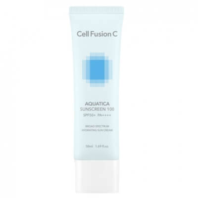 Cell Fusion C Aquatica Sunscreen 100 SPF 50+ / PA ++++ Wyciszający i nawilżający krem z fotoprotekcją 50 ml