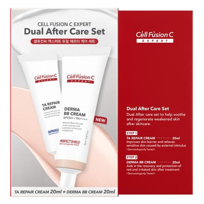 Cell Fusion C Expert Pielęgnacja Po Zabiegach Kosmetologicznych ZESTAW Krem regenerujący do skóry zniszczonej oraz po inwazyjnych zabiegach 20 ml + Regenerująco - kryjący krem BB 20 ml