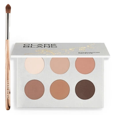 Clare Blanc Calm Balance + Blending Brush ZESTAW Paleta cieni 6 x 1,4 g + Pędzel do blendowania cieni (EB 07) 1 szt.
