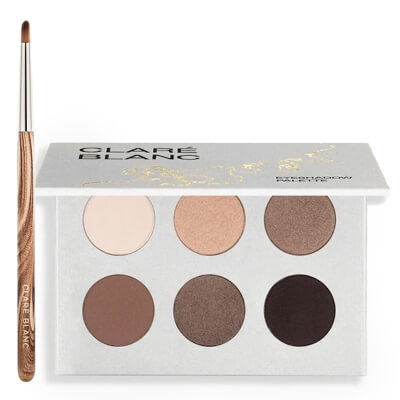 Clare Blanc Sense + Smoky Brush ZESTAW Paleta cieni 6 x 1,4 g + Pędzel do smoky eye (EB 03) 1 szt.