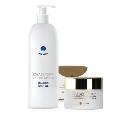 Colway Dojrzała Pięlęgnacja ZESTAW Biomimetyczny krem ciekłokrystaliczny 50 ml + Kolagenowy żel do mycia 250 ml