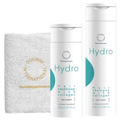 Colway International Collagen Hair Care ZESTAW Odżywka do włosów z kolagenem 150 ml + Szampon do włosów z kolagenem 200 ml + Mały ręcznik kosmetyczny (biały) 1 szt