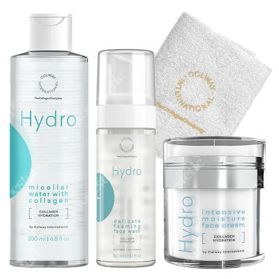 Colway International Day Care Set ZESTAW Pianka do mycia twarzy 150 ml + Woda micelarna z kolagenem 200 ml +Nawilżający krem na dzień 50 ml + Mały ręcznik 1 szt