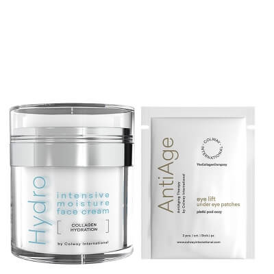 Colway International Eye lift - Eye Patches + Intensive Moisture Face Cream ZESTAW Płatki pod oczy 2 szt + Intensywnie nawilżający krem na dzień 50 ml