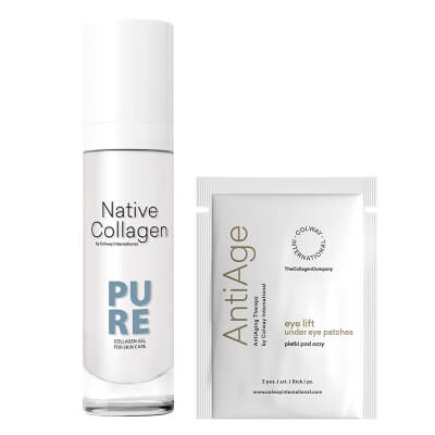 Colway International Eye lift - Eye Patches + Native Collagen Pure ZESTAW Płatki pod oczy 2 szt + Kolagen Natywny Pure 50 ml