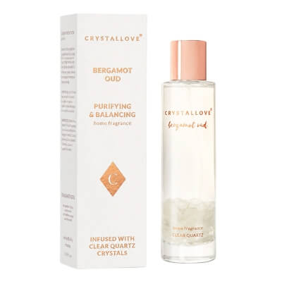 Crystallove Bergamot Oud and Clear Quartz Home Fragrance Mgiełka zapachowa do wnętrz 100 ml