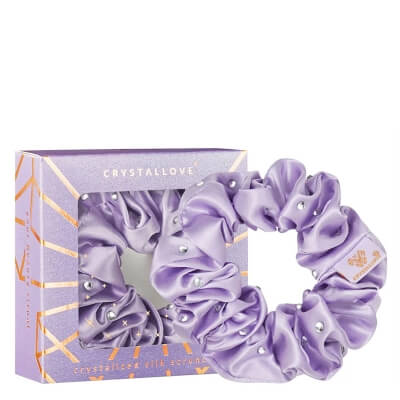 Crystallove Crystalized Silk Scrunchie Gumka z jedwabiu zdobiona kryształkami (lilac) 1 szt