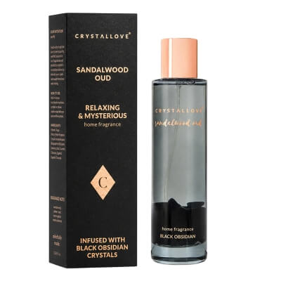 Crystallove Sandalwood Oud and Black Obsidian Home Fragrance Mgiełka zapachowa do wnętrz 100 ml