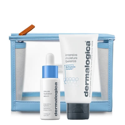 Dermalogica Circular Hydration Serum + Intensive Moisture Balance ZESTAW Nawilżające serum 30 ml + Krem odżywczy 100 ml + Kosmetyczka 1 szt