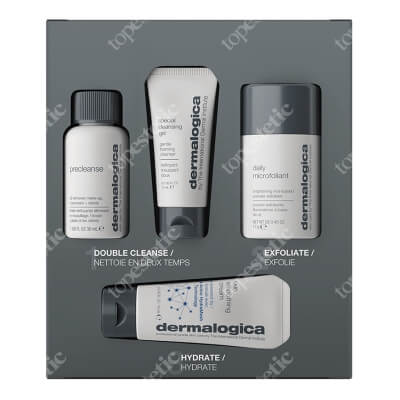 Dermalogica Discover Healthy Skin Kit ZESTAW Lekki olejek oczyszczający 30 ml + Żel do mycia twarzy 15 ml + Enzymatyczny puder ryżowy 13 g + Krem odżywczy 15 ml