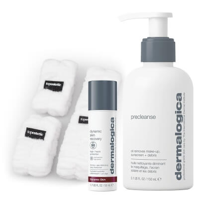 Dermalogica Precleanse + Dynamic Skin Recovery SPF 50 ZESTAW Olejek oczyszczający 150 ml + Krem SPF 50 50 ml + Zestaw opasek do mycia twarzy