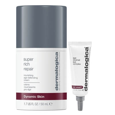 Dermalogica Super Rich Repair + Age Reversal Eye Complex ZESTAW Krem regenerujący z bogatą formułą dla cery bardzo suchej lub zniszczonej 50 g + Krem pod oczy redukujący zmarszczki 15 ml      