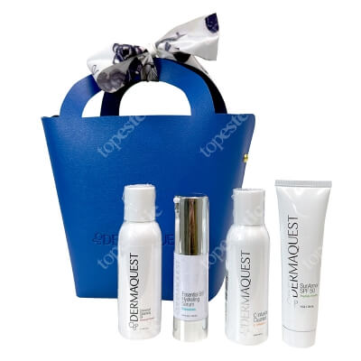 Dermaquest SunArmor SPF 50 + Essential Moisturizer New + C Infusion Cleanser + Universal Cleansing Oil ZESTAW Krem z najwyższą ochroną mineralną 30 ml + Kojący krem nawilżająco-odżywczy 30 g + Żel wzmacniający 60 ml + Olejek myjący 60 ml